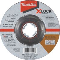 Makita X-LOCK E-00468 Grinding Wheel, 5 in Dia, 1/4 in Thick, 7/8 in Arbor, 36 Grit, Coarse