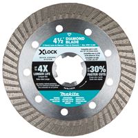 Makita X-LOCK E-07216 Blade, 4-1/2 in Dia, 7/8 in Arbor, Turbo Rim