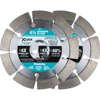 Makita X-LOCK E-07200 Blade, 4-1/2 in Dia, 7/8 in Arbor, Segmented Rim, 2/PK