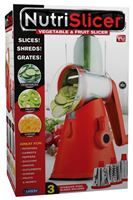 As Seen On TV NutriSlicer 3 in 1 Countertop Vegetable and Fruit Slicer, Red 