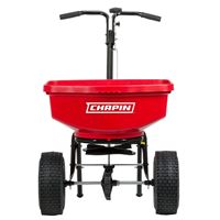 CHAPIN 8301C Contractor Turf Spreader, 80 lb Capacity, Powder-Coated Steel Frame, Poly Hopper, Pneumatic Wheel