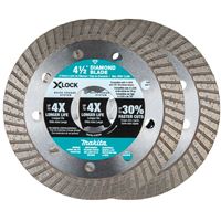 Makita X-LOCK E-07222 Blade, 4-1/2 in Dia, 7/8 in Arbor, Turbo Rim, 2/PK