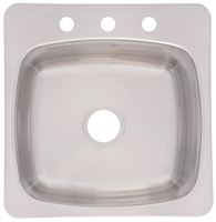 FRANKE FSL2020-3 Utility Sink, 20 ga Capacity, Rectangle Bowl, 3-Deck Hole, 20.2 in OAW, 20.6 in OAH, Stainless Steel