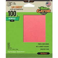 Gator 4074 Sanding Sheet, 4-1/2 in L, 4-1/2 in W, Medium, 100 Grit, Aluminum Oxide Abrasive