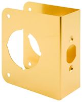 Prime-Line U 9558 Lock and Door Reinforcer, 2-3/4 in Backset, 1-3/4 in Thick Door, Brass, Brass, 4-1/2 in H, 4-5/16 in W