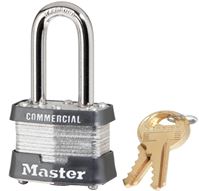 Master Lock 3KALF3210 Padlock, Keyed Alike Key, Open Shackle, 9/32 in Dia Shackle, 1-1/2 in H Shackle, Steel Shackle