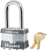 Master Lock 1KALF 2126 Padlock, Keyed Alike Key, Open Shackle, 5/16 in Dia Shackle, 1-1/2 in H Shackle, Steel Body