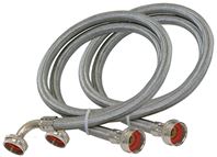 EASTMAN 48378 Washing Machine Discharge Hose, 3/4 in ID, 6 ft L, FHT x FHT, Stainless Steel