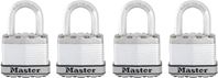Master Lock Magnum Series M1XQ Padlock, Keyed Alike Key, 5/16 in Dia Shackle, 1 in H Shackle, Stainless Steel Body, Zinc