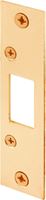 Defender Security E 2432 Deadbolt Strike Plate, 4-7/8 in L, 1-1/8 in W, Steel, Brass