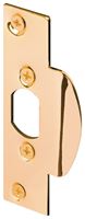 Defender Security U 9422 Door Strike Plate, 4-1/4 in L, 1-1/8 in W, Steel, Brass