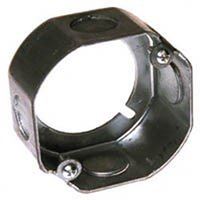 Raco 111 Extension Ring, 1-1/2 in L, 3.165 in W, 4-Knockout, Steel, Galvanized