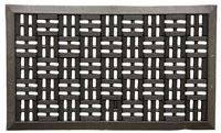 Fanmats 58780 Boot/Shoe Scraper Mat, 30 in L, 18 in W, Bacova Trellis Pattern, Rubber Surface, Black