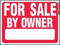 Hy-Ko RS-605 Real Estate Sign, For Sale By Owner, White Legend, Plastic, 24 in W x 18 in H Dimensions, Pack of 5