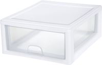 Sterilite 23018006 Stackable Drawer, 16 qt Capacity, 1-Drawer, Plastic, 14-3/8 in OAW, 17 in OAH, 6-7/8 in OAD