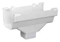 Amerimax M0706 Gutter End Outlet, Vinyl, White