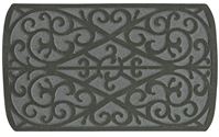 Fanmats 58785 Floor Mat, 30 in L, 18 in W, Scroll Pattern, Rubber Surface, Gray