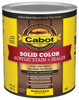 Cabot 140.0001808.005 Solid Stain, Low Luster, Medium Base, Liquid, 1 qt