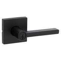 Kwikset Signature Series 740HFL SQT 514 SMT Square Entry Door Lock, Lever Handle, Matte, Zinc, SC1, KW1 Keyway, Black