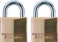 Master Lock 120T Padlock, Keyed Alike Key, 5/32 in Dia Shackle, Steel Shackle, Brass Body, 3/4 in W Body