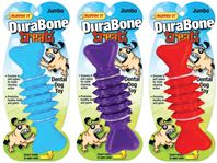 RuffinIt 80602 Dog Toy, Jumbo, Durabone, Blue/Purple/Red