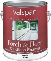 Valspar 027.0001000.007 Porch and Floor Enamel Paint, High-Gloss, White, 1 gal Can, Pack of 2