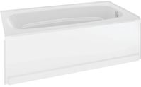 Delta Classic 400 Series 40034R Shower Bathtub, 70 gal, 60 in L, 32-1/2 in W, 18 in H, Procrylic Acrylic, White