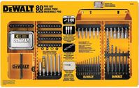 DeWALT DWAMF1280 Combination Drill and Driver Bit Set, Professional, 80-Piece, Steel, Black Oxide