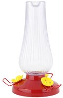 Perky-Pet 285 Bird Feeder, Fluted Oil Lamp, 20 oz, Nectar, 3-Port/Perch, Plastic, 8.8 in H