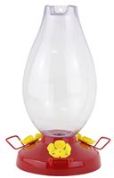 Perky-Pet 286 Bird Feeder, Rounded Vase, 33 oz, Nectar, 3-Port/Perch, Plastic, 11.8 in H, Hanging Mounting