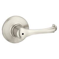 Kwikset 300DNL 15 Privacy Lever, Turnbutton Lock, Satin Nickel, Zinc, Residential, Re-Key Technology: SmartKey, 3 Grade