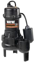 Wayne RPP50 Sewage Pump, 1-Phase, 15 A, 115 V, 0.5 hp, 2 in Outlet, 20 ft Max Head, 4,800 gph, Iron
