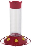 Perky-Pet 209B Bird Feeder, 30 oz, 6-Port/Perch, Glass/Plastic, Bright Red/Yellow, 8.3 in H