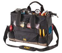 CLC Tool Works Series 1534 Tool Bag, 8 in W, 11 in D, 16 in H, 25-Pocket, Polyester, Yellow