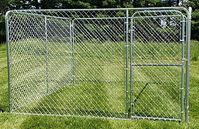 Davis Gate & Wire C-10WKRC Chain Link Dog Kennel, 10 ft OAL, 10 ft OAW, 6 ft OAH, Galvanized, 4/PK