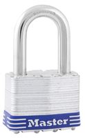 Master Lock 5DLF Padlock, Keyed Different Key, 3/8 in Dia Shackle, 1-1/2 in H Shackle, Boron Alloy Shackle, Steel Body