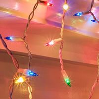 Hometown Holidays 1762-20/12 Icicle Light Set, 2.5 V, 100 pcs-Lamp, Multi-Colored Light, 7 ft L