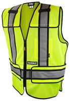 Radians DSV421-S/L Adjustable Safety Vest, L/S, Polyester, Green, Zip-N-Rip