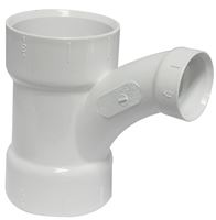 Canplas 194326 Reducing Combination Tee Pipe Wye, 3 x 3 x 1-1/2 in, Hub, PVC, White, SCH 40 Schedule