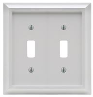 Amerelle 2040TTW Wallplate, 2 -Gang, Wood, White, Pack of 3