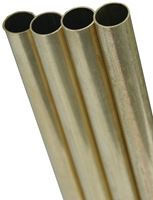 K & S 8125 Decorative Metal Tube, Round, 12 in L, 1/16 in Dia, 0.014 in Wall, Brass