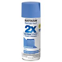 Rust-Oleum Painters Touch 2X Ultra Cover 334080 Spray Paint, Satin, Wildflower Blue, 12 oz, Aerosol Can