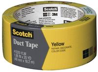 Scotch 3920-YL Duct Tape, 20 yd L, 1.88 in W, Yellow