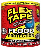 Flex Tape Flood Protection RTSYELR0420 Tape, 20 ft L, 3.75 in W, Rubber Backing, Yellow