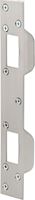 Defender Security U 10385 Deadbolt Strike Plate, 6 in L, 1-5/8 in W, Steel, Satin Nickel