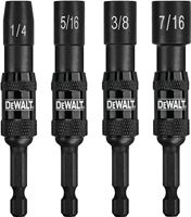 DeWALT DWPVTDRV Nut Driver Set, 4-Piece, Pivoting, Steel, Magnesium Phosphate