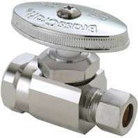 BrassCraft OR12X C1 Stop Valve, 1/2 x 3/8 in Connection, Compression x FIP, 125 psi Pressure, Brass Body