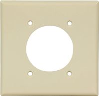 Eaton Wiring Devices 2168V-BOX Power Outlet Wallplate, 4-1/2 in L, 4-9/16 in W, 2 -Gang, Thermoset, Ivory