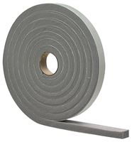 M-D 02253 Foam Tape, 3/8 in W, 17 ft L, 3/16 in Thick, PVC, Gray