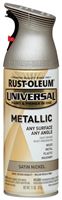 Rust-Oleum 249130 Metallic Spray Paint, Metallic, Satin Nickel, 11 oz, Can